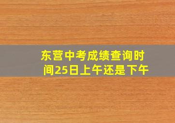 东营中考成绩查询时间25日上午还是下午