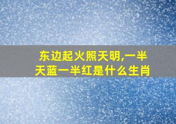 东边起火照天明,一半天蓝一半红是什么生肖