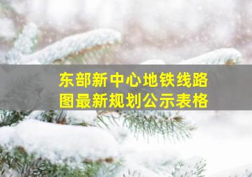 东部新中心地铁线路图最新规划公示表格