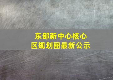 东部新中心核心区规划图最新公示