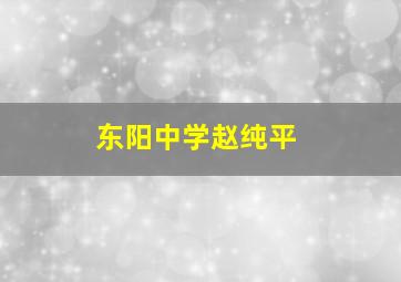 东阳中学赵纯平