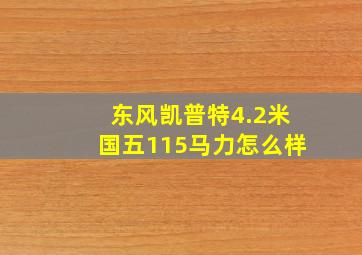 东风凯普特4.2米国五115马力怎么样