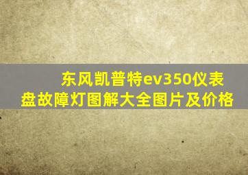 东风凯普特ev350仪表盘故障灯图解大全图片及价格