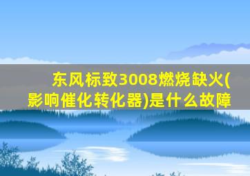 东风标致3008燃烧缺火(影响催化转化器)是什么故障