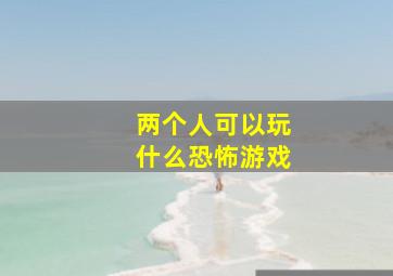 两个人可以玩什么恐怖游戏