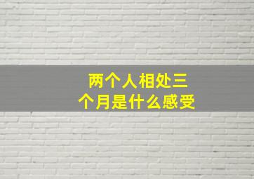 两个人相处三个月是什么感受