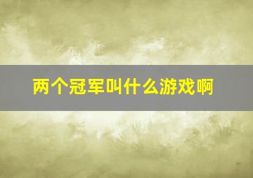 两个冠军叫什么游戏啊