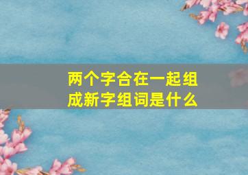 两个字合在一起组成新字组词是什么