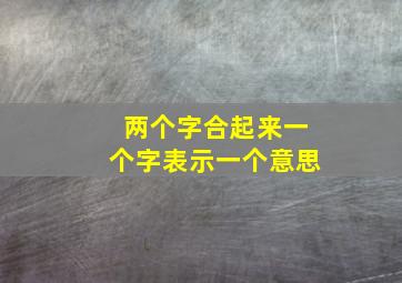 两个字合起来一个字表示一个意思