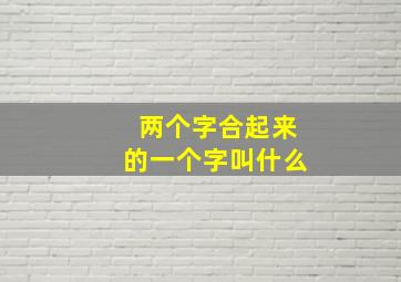 两个字合起来的一个字叫什么