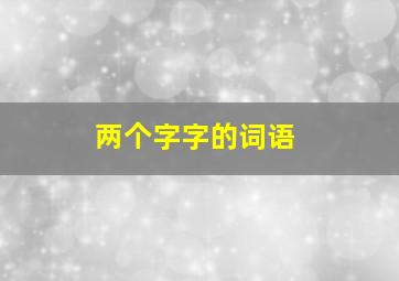 两个字字的词语