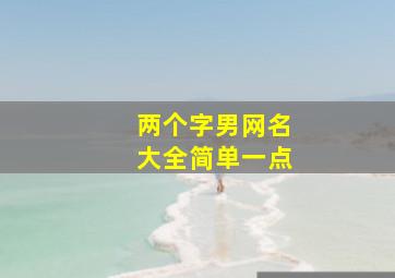 两个字男网名大全简单一点