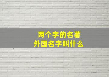 两个字的名著外国名字叫什么