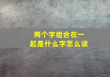 两个字组合在一起是什么字怎么读