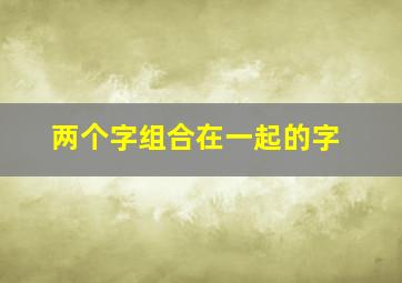 两个字组合在一起的字