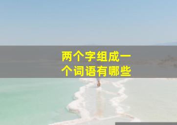 两个字组成一个词语有哪些