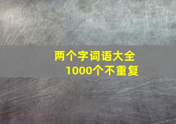 两个字词语大全1000个不重复