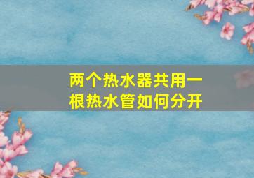 两个热水器共用一根热水管如何分开