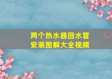 两个热水器回水管安装图解大全视频