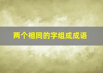 两个相同的字组成成语