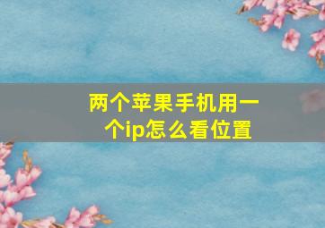 两个苹果手机用一个ip怎么看位置