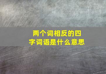 两个词相反的四字词语是什么意思