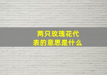 两只玫瑰花代表的意思是什么