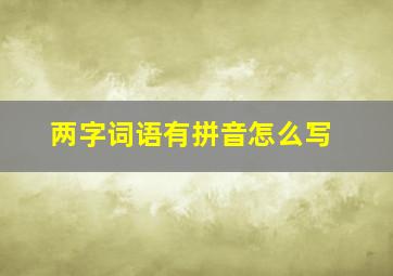 两字词语有拼音怎么写