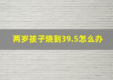 两岁孩子烧到39.5怎么办