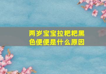 两岁宝宝拉粑粑黑色便便是什么原因