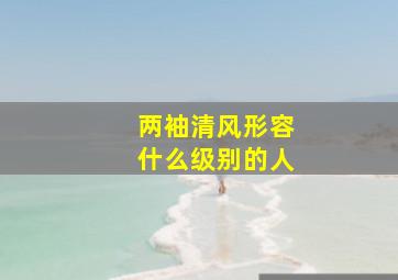 两袖清风形容什么级别的人