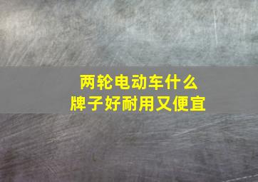 两轮电动车什么牌子好耐用又便宜