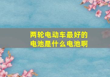 两轮电动车最好的电池是什么电池啊