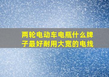 两轮电动车电瓶什么牌子最好耐用大宽的电线