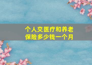 个人交医疗和养老保险多少钱一个月