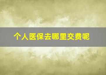 个人医保去哪里交费呢