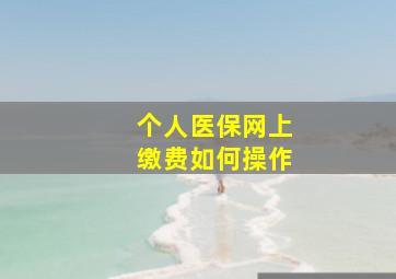 个人医保网上缴费如何操作