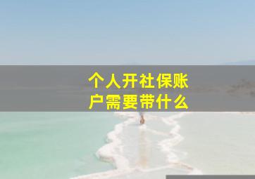 个人开社保账户需要带什么