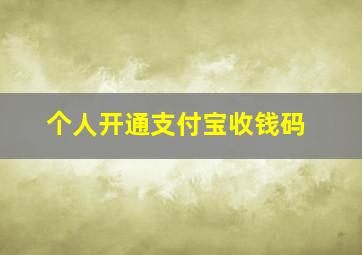 个人开通支付宝收钱码