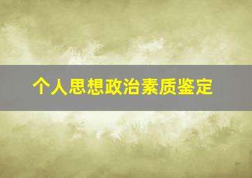 个人思想政治素质鉴定