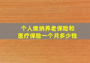 个人缴纳养老保险和医疗保险一个月多少钱