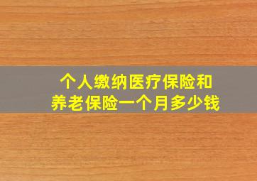 个人缴纳医疗保险和养老保险一个月多少钱