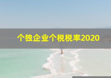 个独企业个税税率2020