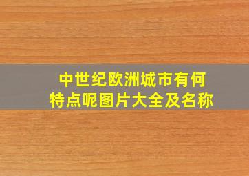 中世纪欧洲城市有何特点呢图片大全及名称