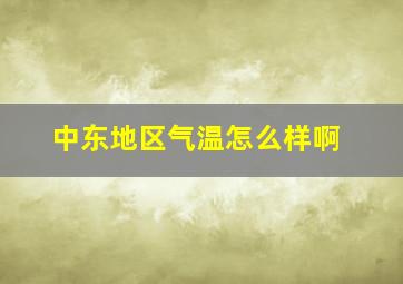 中东地区气温怎么样啊