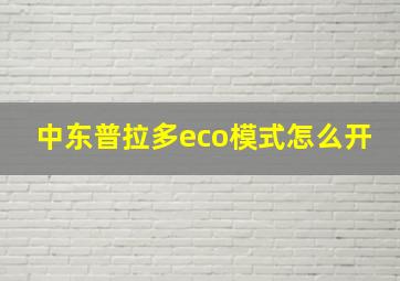 中东普拉多eco模式怎么开