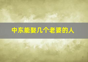 中东能娶几个老婆的人