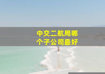 中交二航局哪个子公司最好