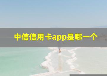 中信信用卡app是哪一个