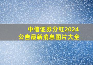 中信证券分红2024公告最新消息图片大全